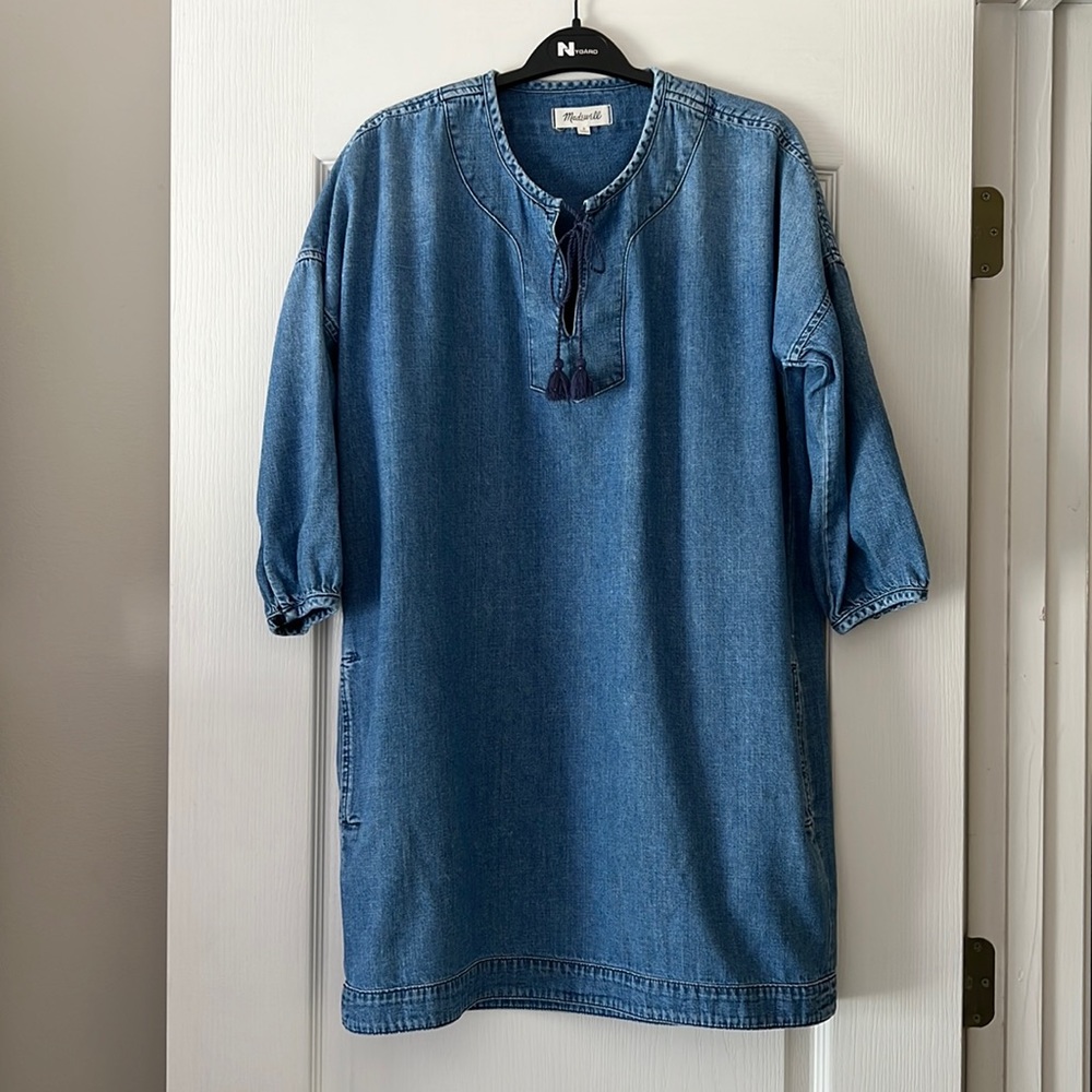 Madewell Denim Shift Dress with Pockets  Size Medium